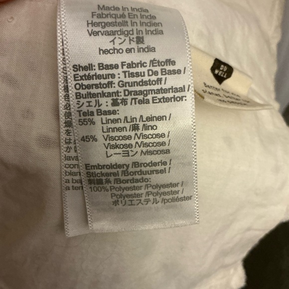 Madewell Ivory Lacey Eyelet Linen Blend Beachy Cropped Tank Top Woman Size 2 - Picture 10 of 11